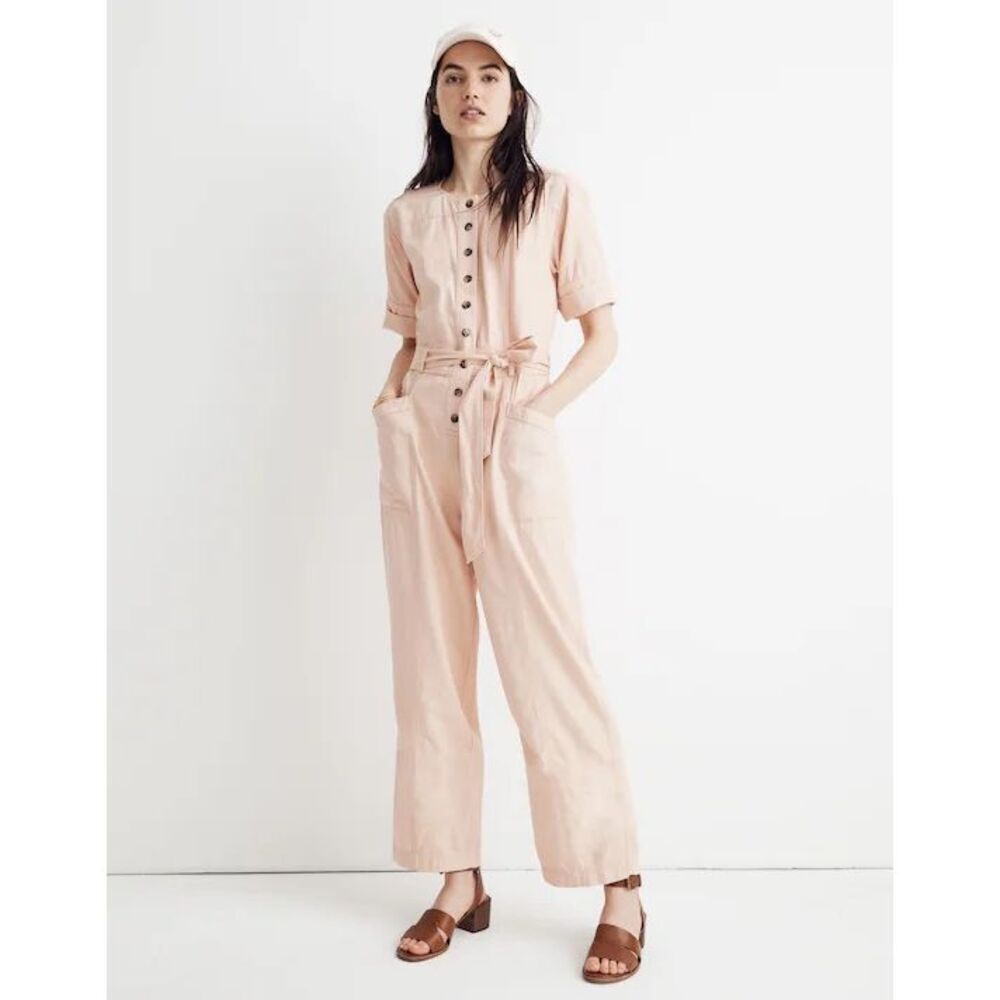 ✨Madewell Top-Stitched Coverall Blush Sz 00 Jumpsuit✨